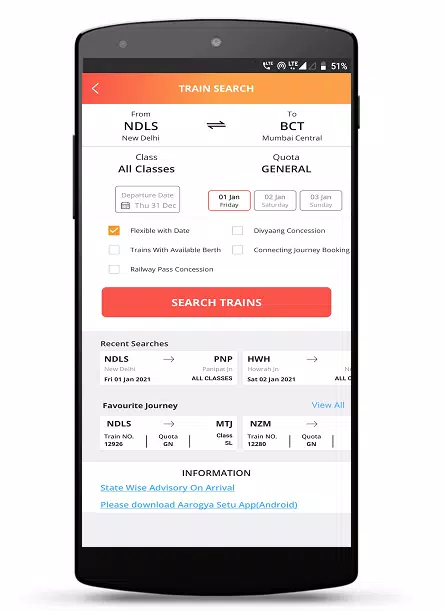 IRCTC Rail Connect Tangkapan skrin 2