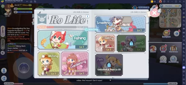 Kỹ năng sống trong Ragnarok X: Làm vườn, khai thác, câu cá được khám phá