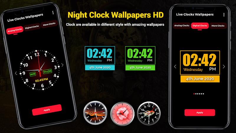 Smart Digital Clock Wallpapers Schermafbeelding 2