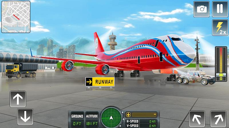 Flying Airplane Pilot Games Ekran Görüntüsü 3