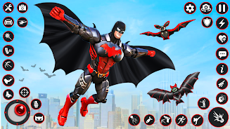 Bat Hero Dark Crime City Game Schermafbeelding 0