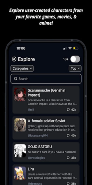 Charstar: AI Character Chat ภาพหน้าจอ 0