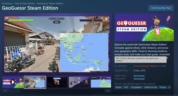Geoguessr responde a la retroalimentación a medida que la calificación de vapor cae a la segunda peor