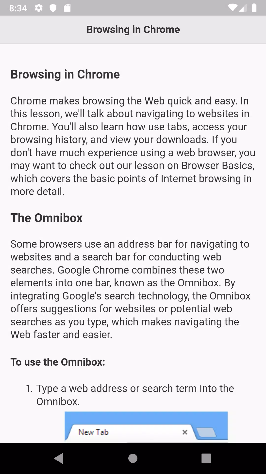 Tutorials for Web Browser Ảnh chụp màn hình 3