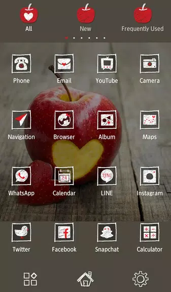 Heart Apple Theme +HOME 스크린샷 1