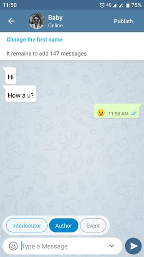 Fake Chat Messenger — TeleFake Скриншот 3