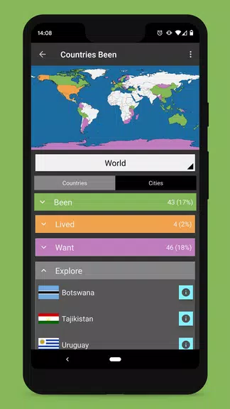 Countries Been: Visited Places স্ক্রিনশট 3