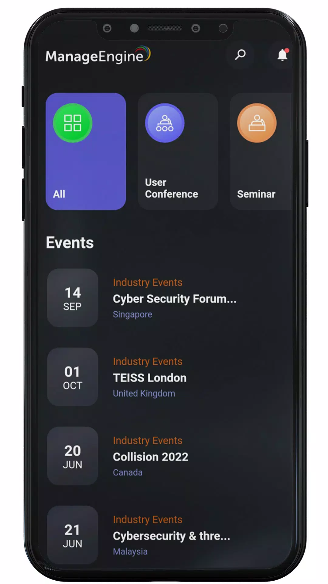 ManageEngine Events ภาพหน้าจอ 1