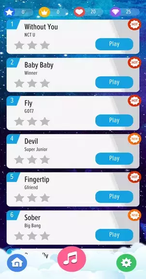 Kpop Piano Magic Tiles Offline - All Korean Song Ekran Görüntüsü 2