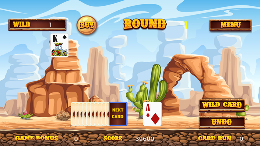Wild West Tri Peaks Solitaire Captura de pantalla 1