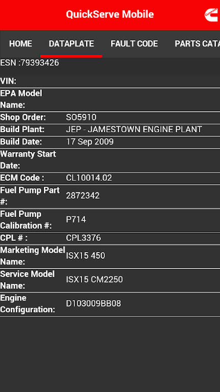 Cummins QuickServe Mobile Скриншот 2