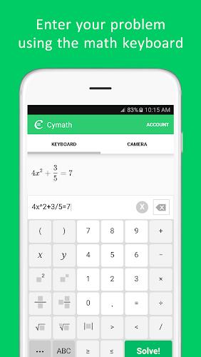 Cymath - Math Problem Solver स्क्रीनशॉट 2