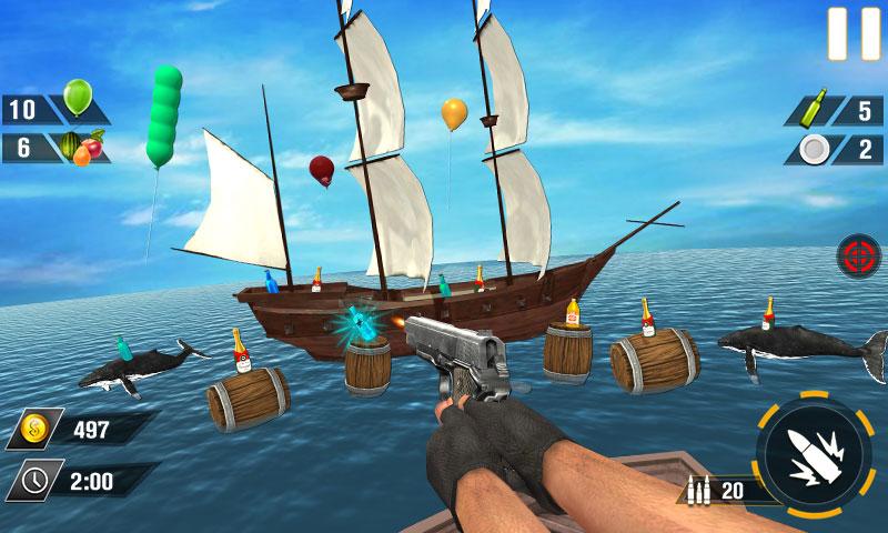 Bottle Gun Shooter Game Mod Capture d'écran 2