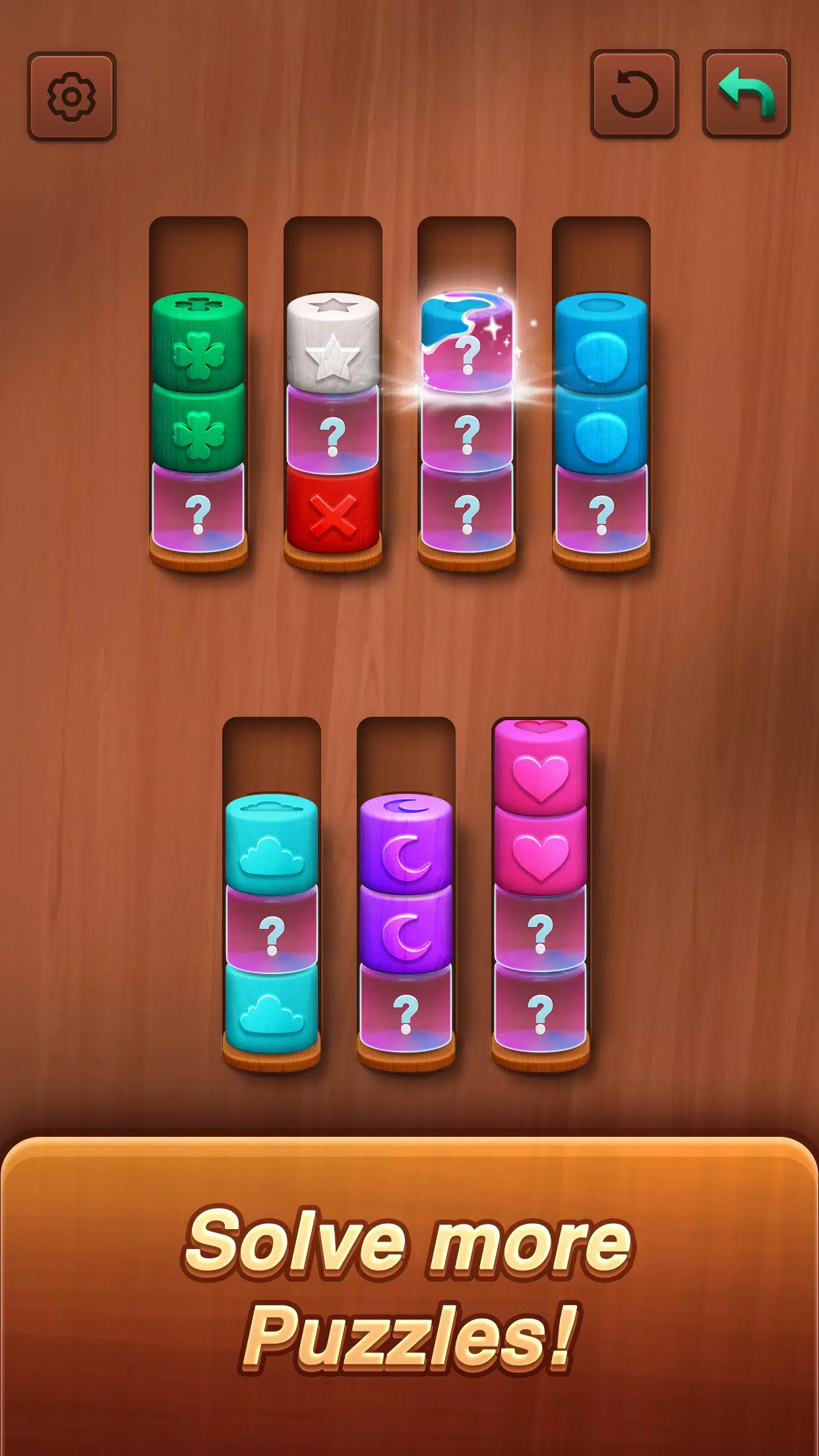 Color sort: Wood Cylinder Saga スクリーンショット 2