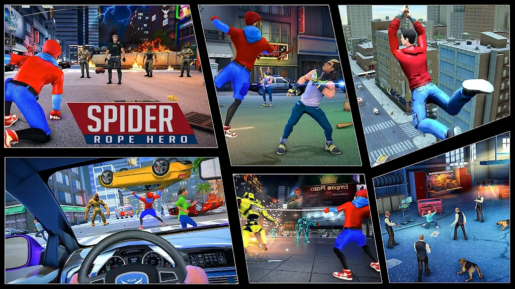 Flying Spider Fight Hero Games Скриншот 0