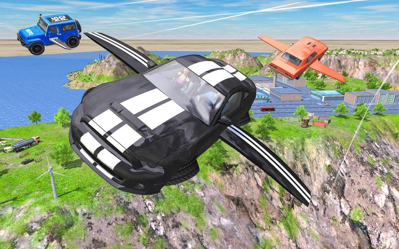 Flying Car Extreme Simulator Tangkapan skrin 2