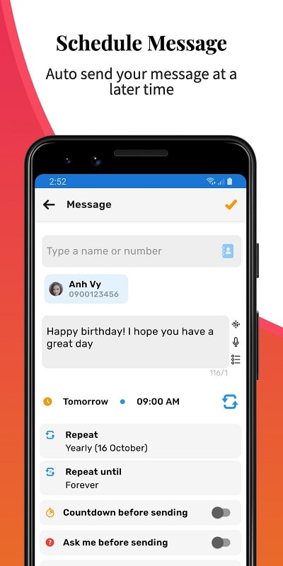 Auto Text: Automatic Message スクリーンショット 1