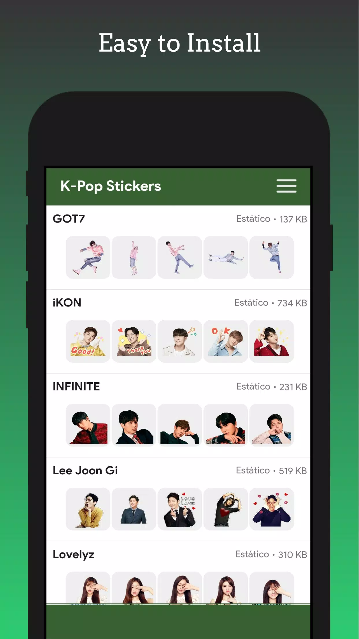 Stickers - KPop Korean BT24 Ảnh chụp màn hình 2