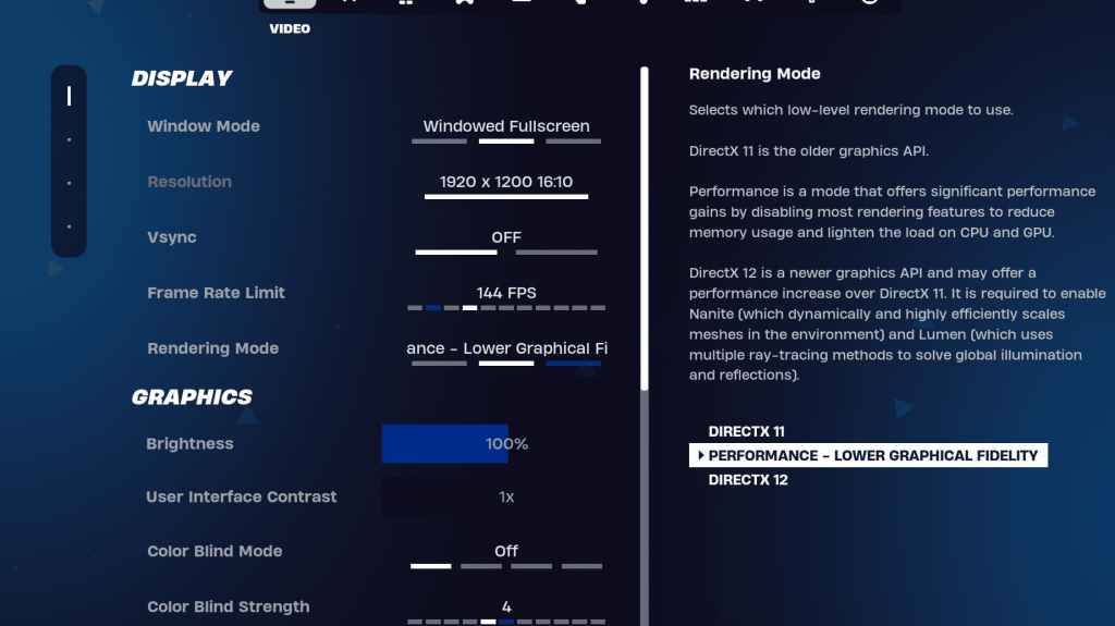 Fortnite Display Settings