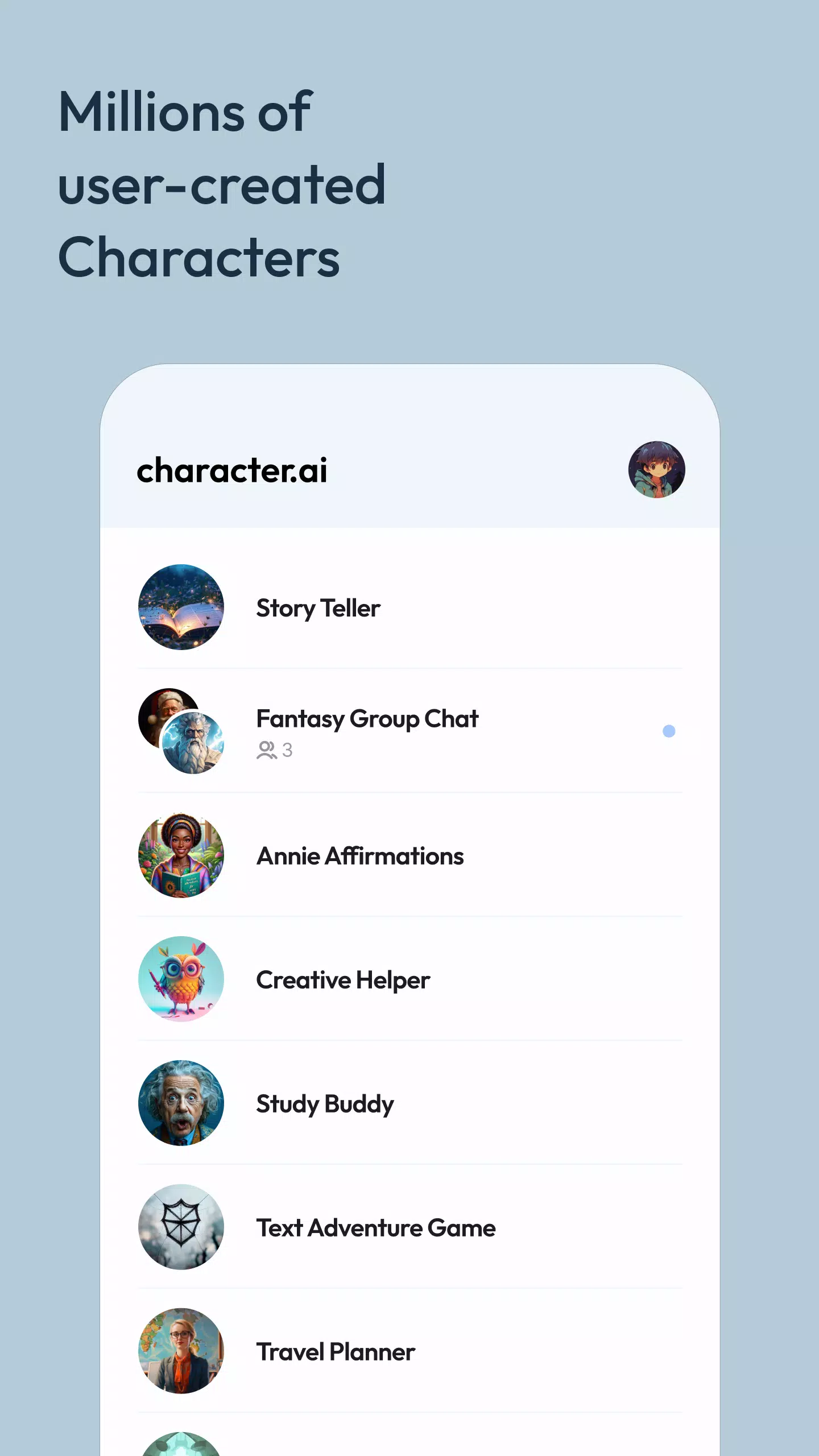 Character AI: Chat, Talk, Text ภาพหน้าจอ 1