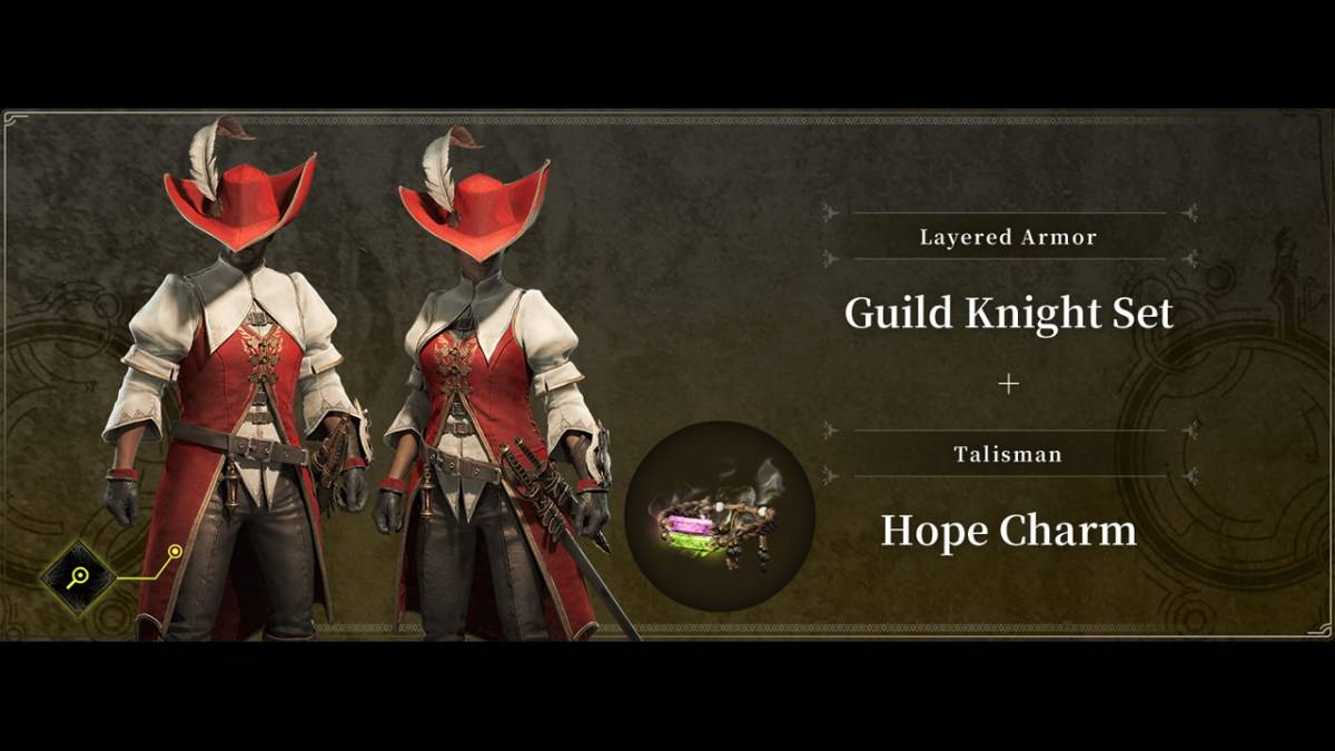 Monster Hunter Wilds, Guild Knight Set 및 Hope Charm의 선주문 DLC.