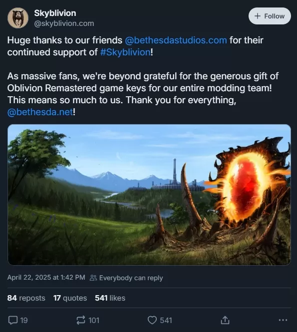Bethesda Memberi Kekunci Pasukan Skyblivion Remastered