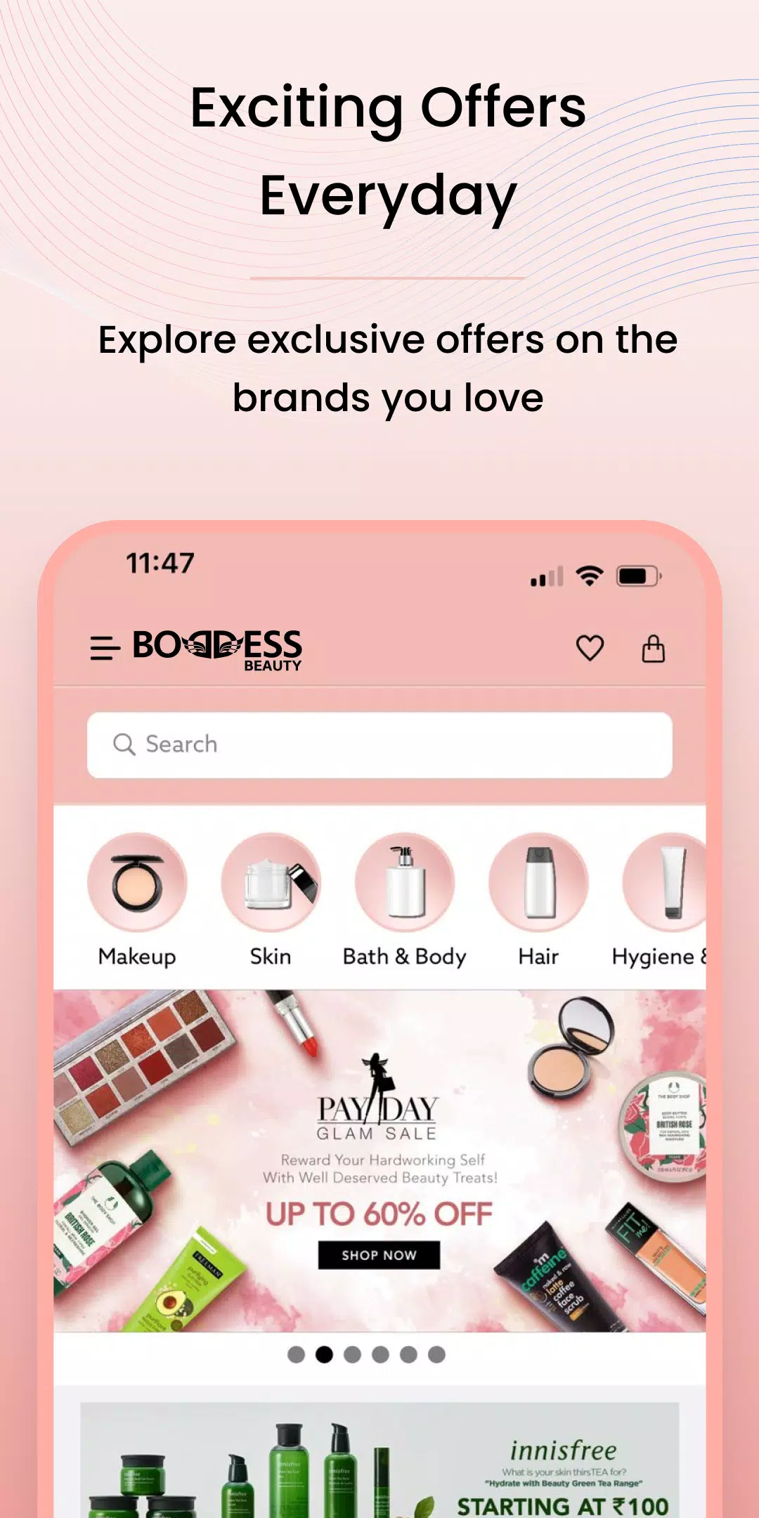 Boddess: Beauty Shopping App Скриншот 1