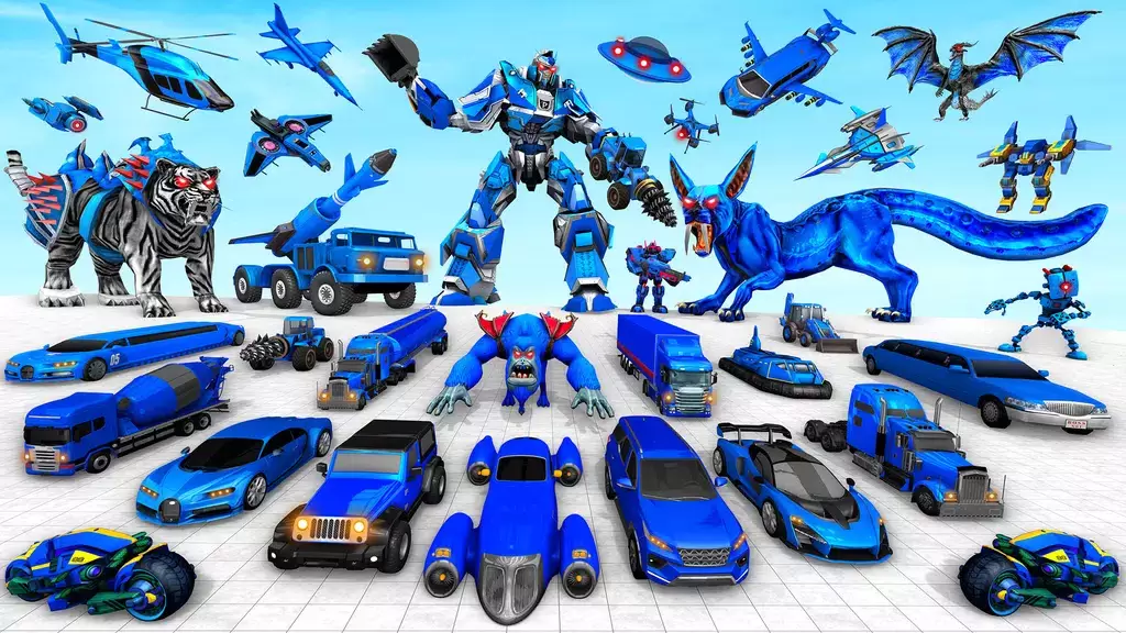 Police Tiger Robot Car Game 3d ภาพหน้าจอ 1