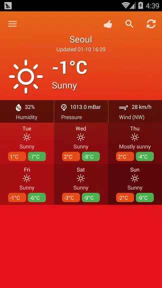 Weather South Korea Zrzut ekranu 0