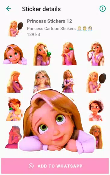 Princess Cartoon WAsticker Captura de tela 0