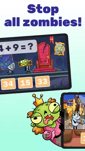 Math games: Zombie Invasion Zrzut ekranu 1