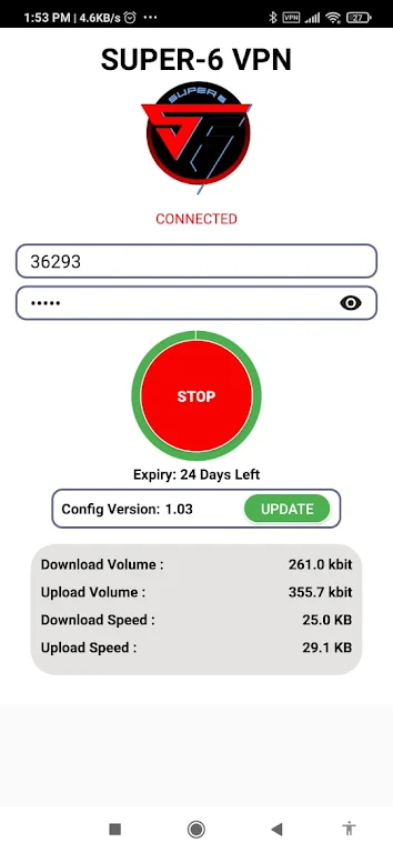 Schermata SUPER 6 VPN 1