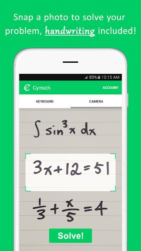 Cymath - Math Problem Solver स्क्रीनशॉट 0