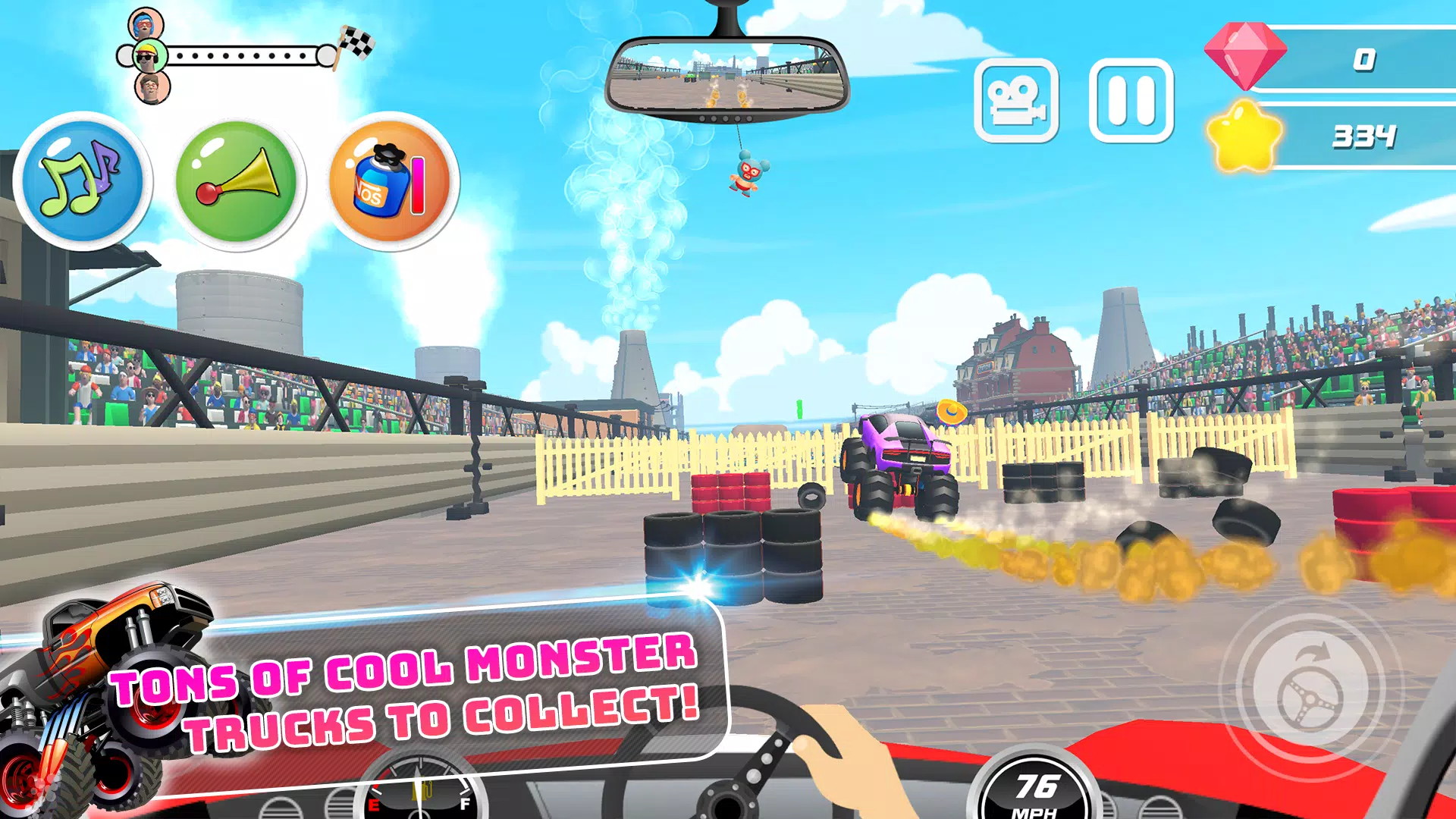 Monster Trucks Kids Race Game ဖန်သားပြင်ဓာတ်ပုံ 1