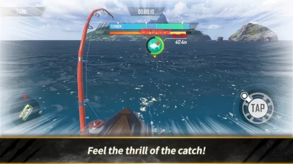 An intense fishing action scene with dramatic text overlay