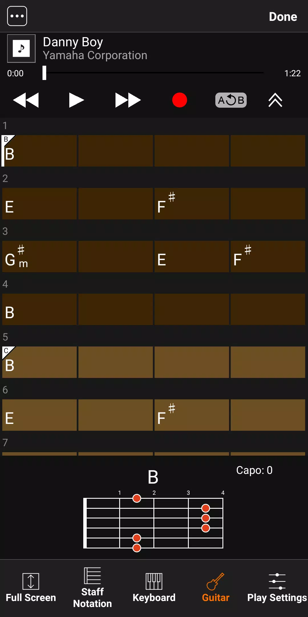 Chord Tracker ဖန်သားပြင်ဓာတ်ပုံ 2