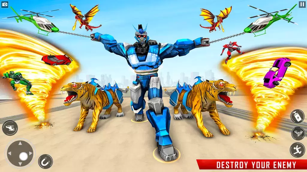 Police Tiger Robot Car Game 3d Captura de pantalla 2