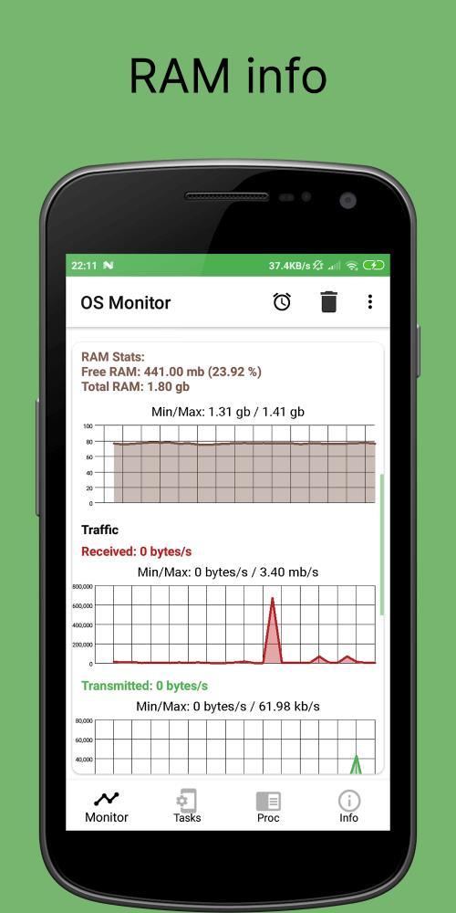 OS Monitor: Tasks Monitor Schermafbeelding 1