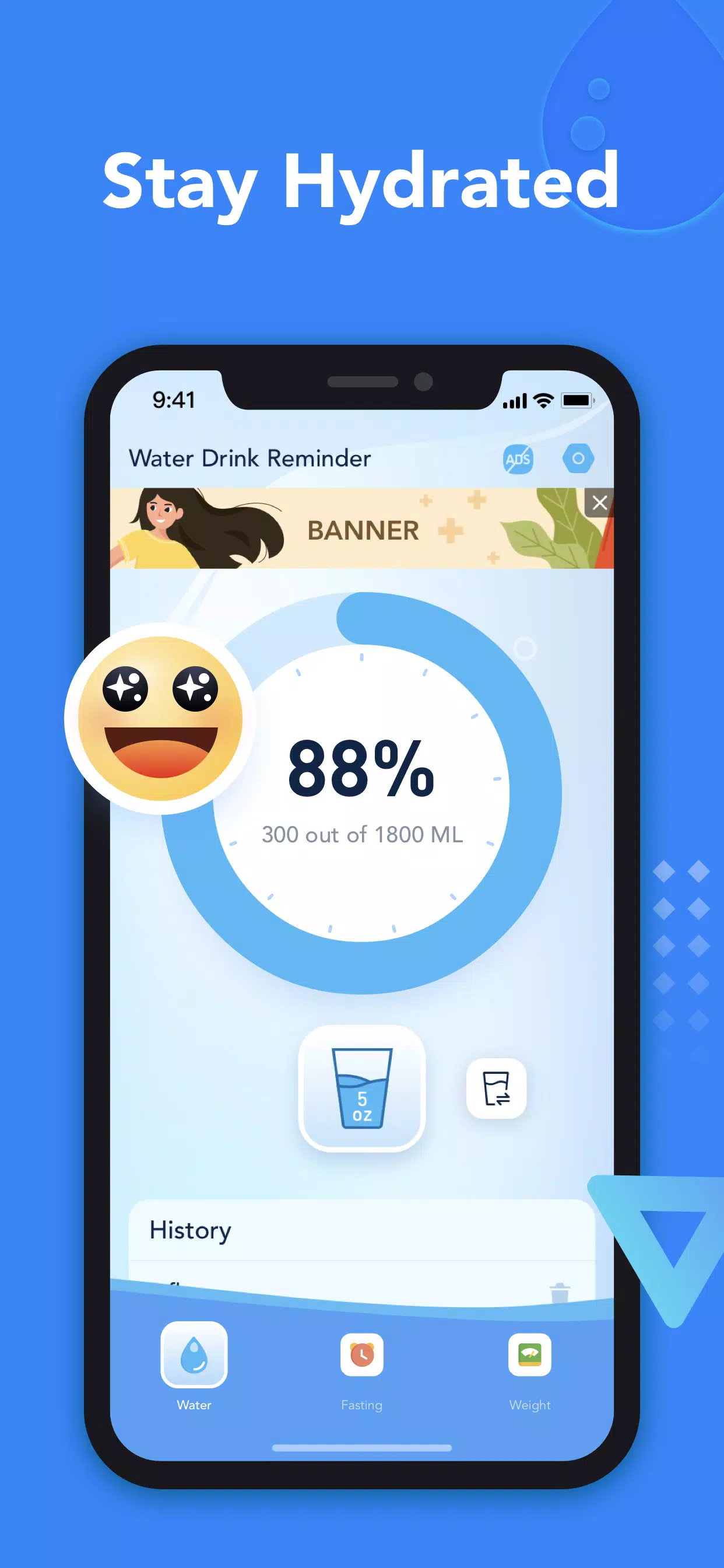 Drink Water & Fasting Tracker Ekran Görüntüsü 0