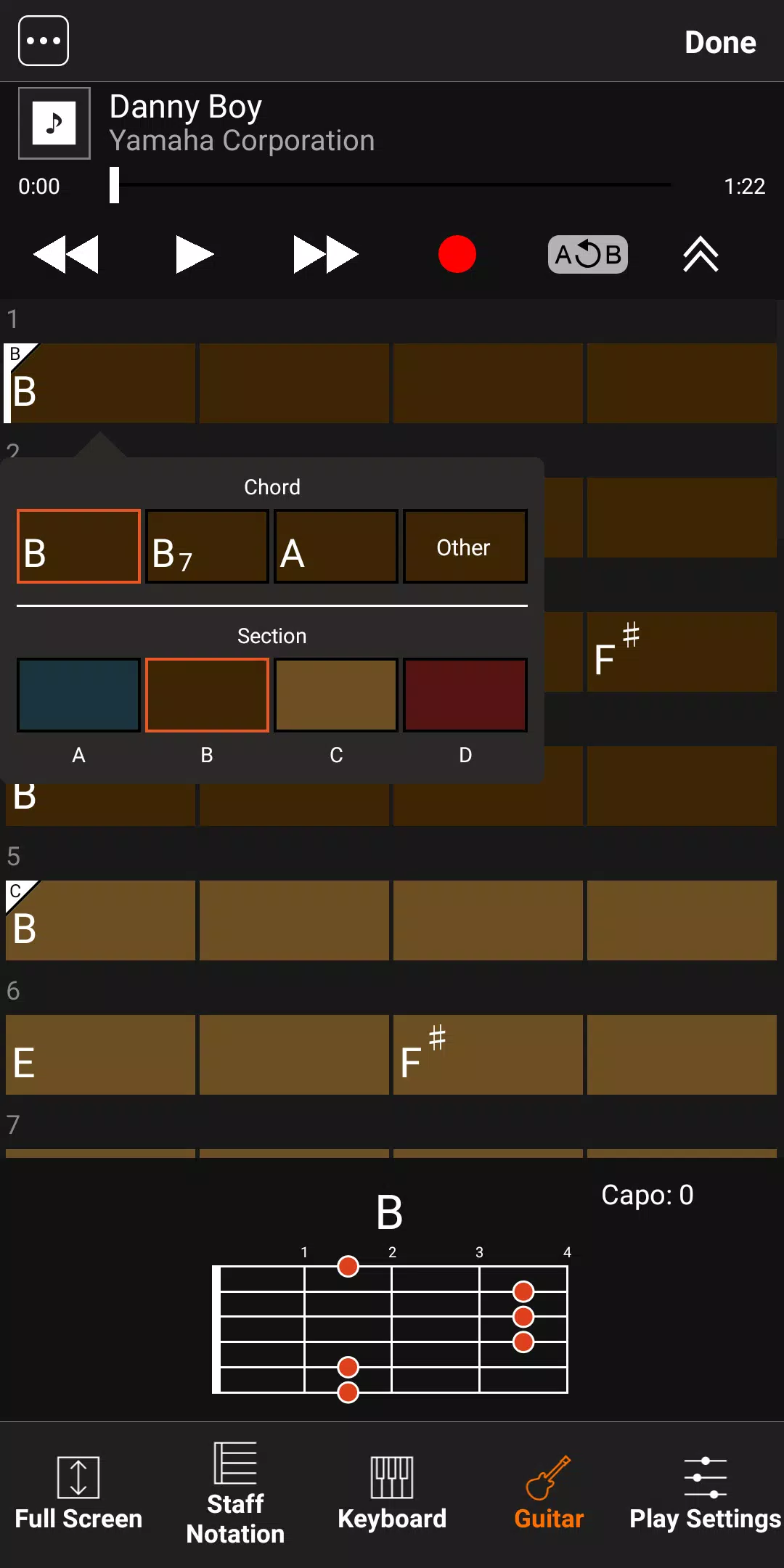 Chord Tracker ဖန်သားပြင်ဓာတ်ပုံ 3