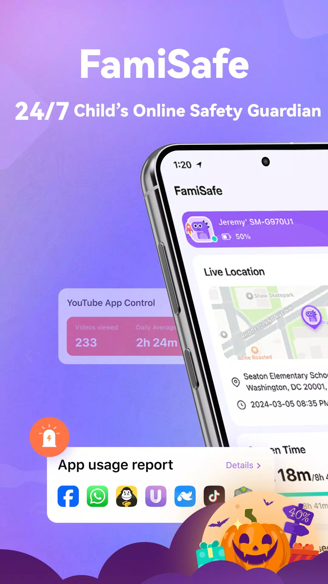 Parental Control App- FamiSafe ဖန်သားပြင်ဓာတ်ပုံ 0