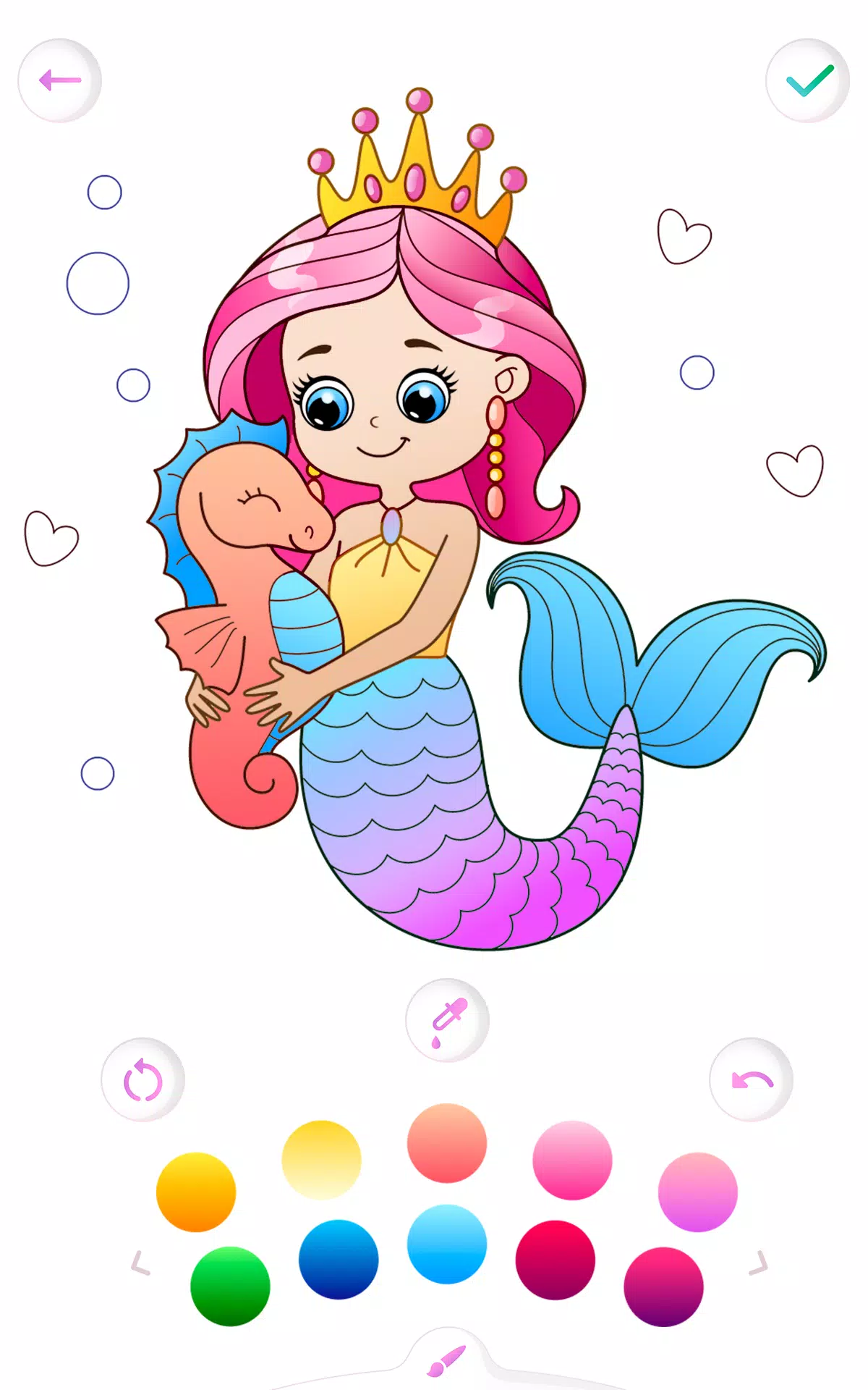 Mermaid coloring book gradient Скриншот 1