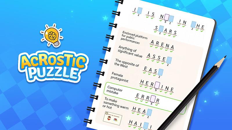 Acrostic Puzzle: Logic Fill in Скриншот 0