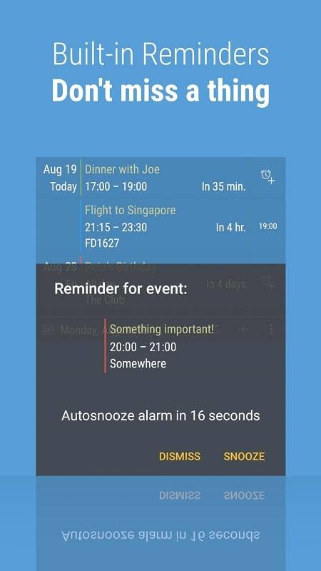 Calendar Widget: Month/Agenda Schermafbeelding 1