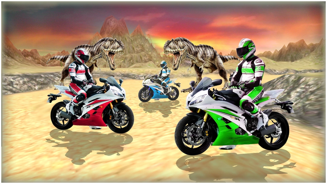 Dino World Bike Race Game - Jurassic Adventure Скриншот 1