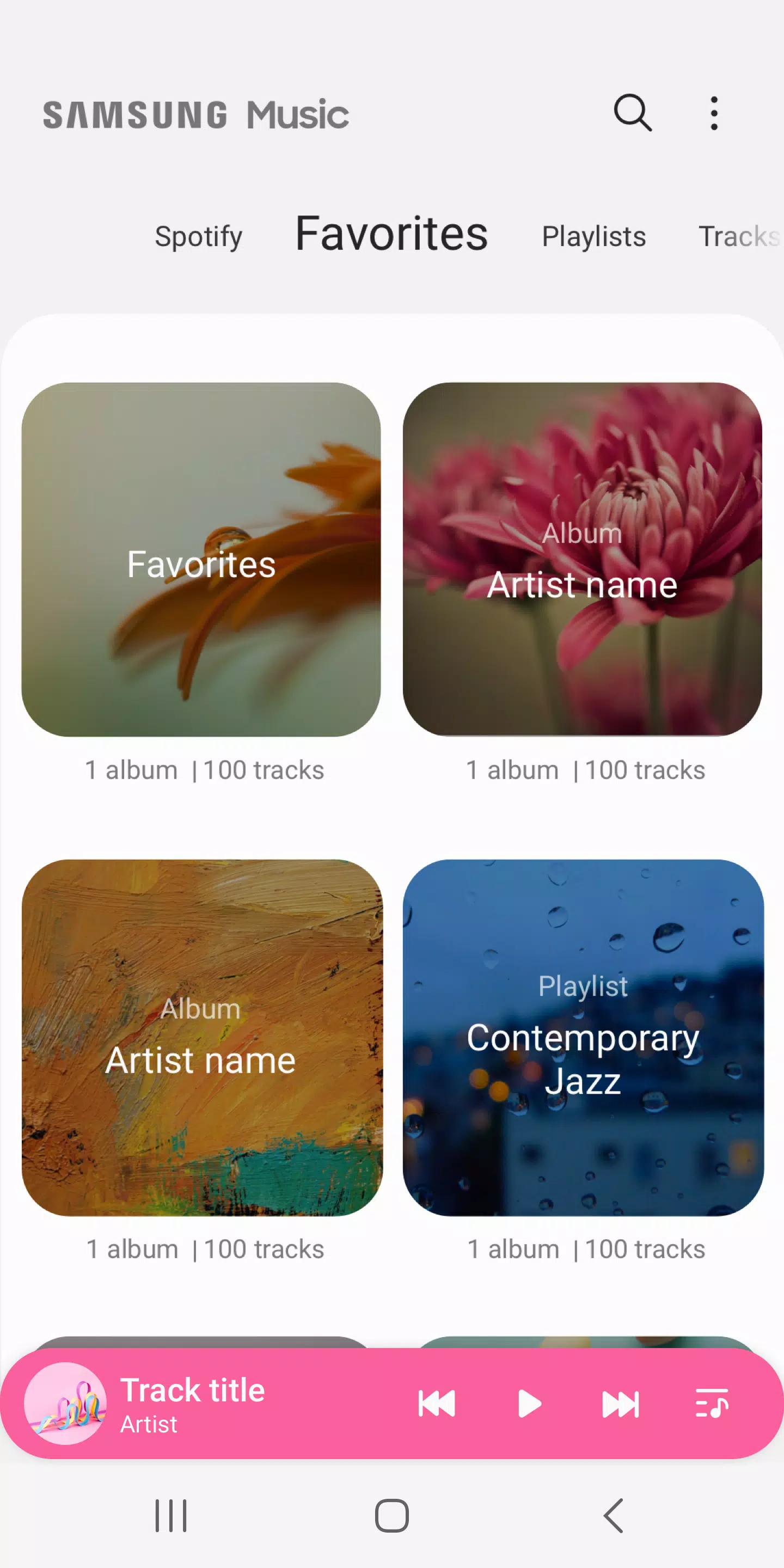 Schermata Samsung Music 2