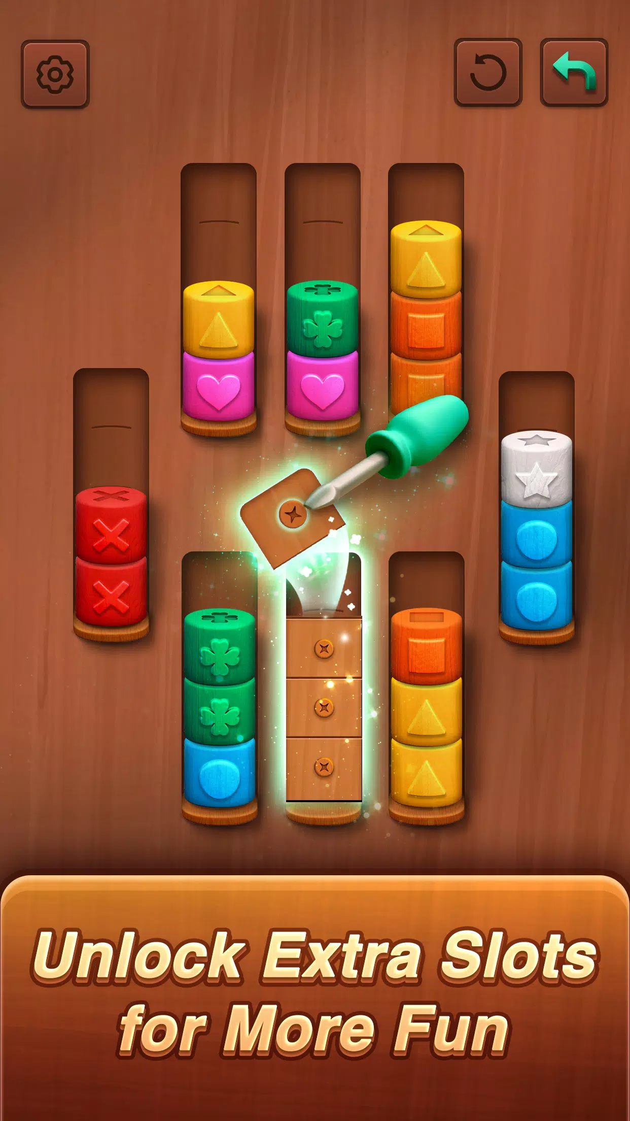 Color sort: Wood Cylinder Saga স্ক্রিনশট 1