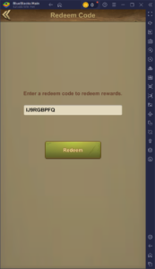 Lost in Blue 2 Redeem Code Interface