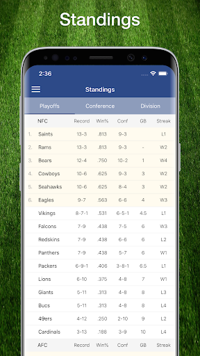 Schermata Football NFL 2017 Schedule, Live Scores, & Stats 1