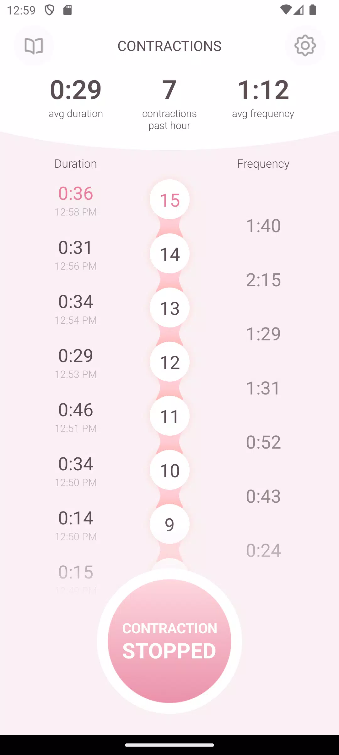 Contraction Timer & Counter 9m Tangkapan skrin 2